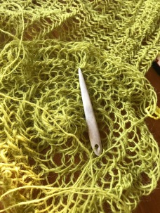 Nalbinding lace wool
